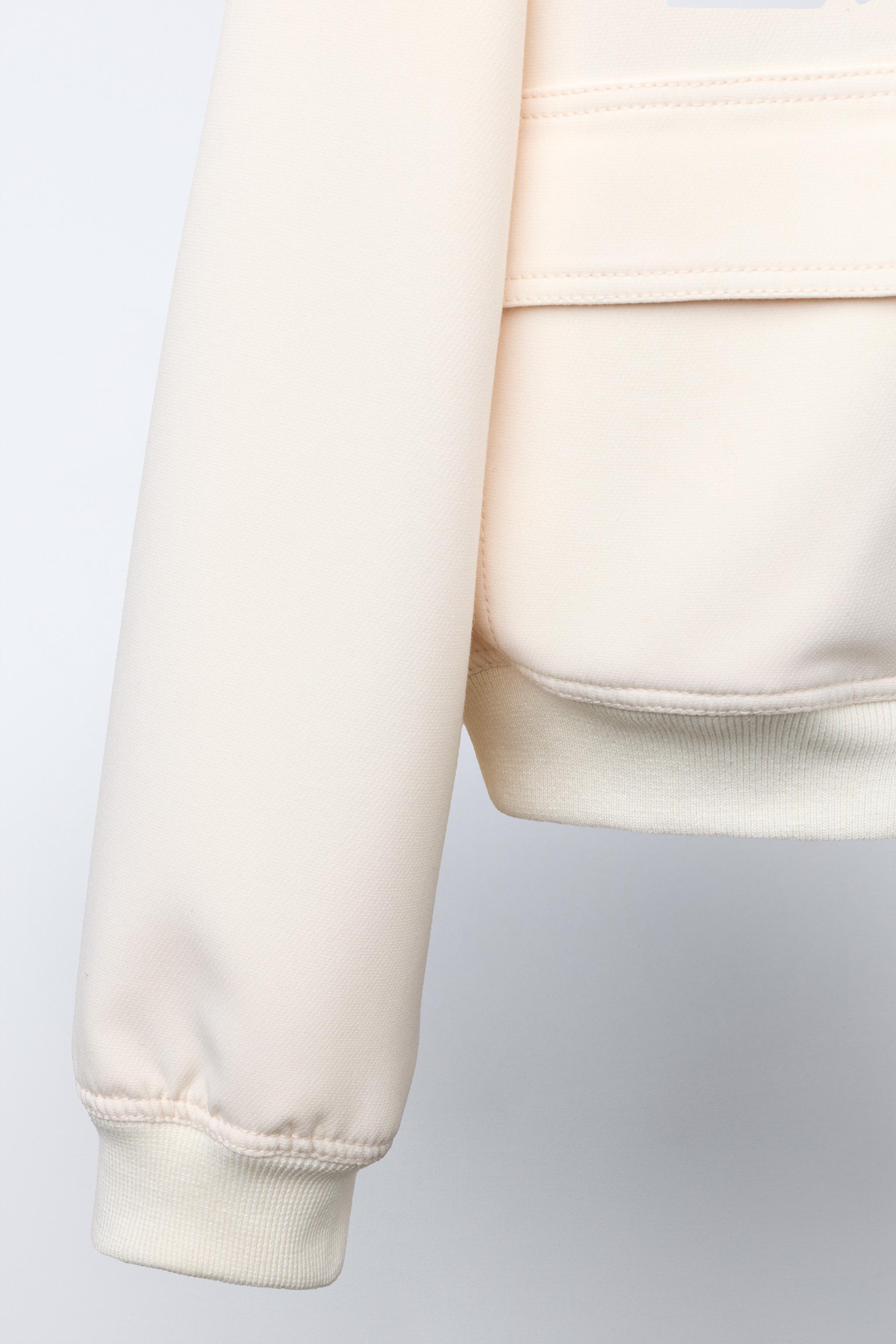 SHOULDER PAD CROPPED BOMBER JACKET